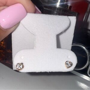 14K gold solid Gold Heart Stud Earrings kids